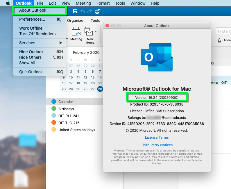 activate outlook for mac